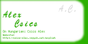 alex csics business card